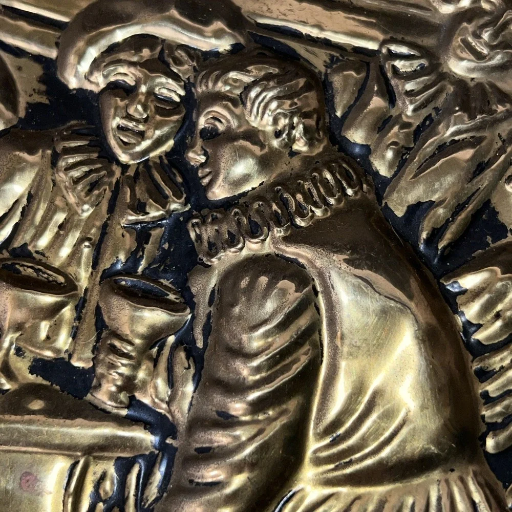 Vintage‎ Embossed Brass 16.5